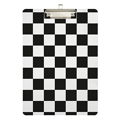 Schachbrett-Klemmbrett, transparent, Kunststoff, robust, niedlich, A4, Notizblock, Clips, Schreiben, Hartfaserplatte, Büro, Studenten, Kinder, 31,8 x 22,9 cm, wasserdicht von ZOEO