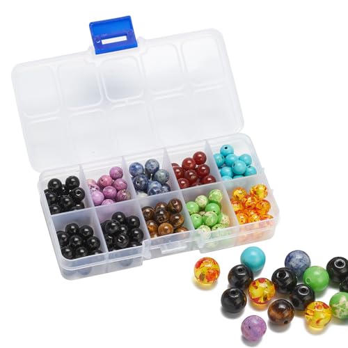 ZOESURE 180 Stück Natürliche Edelsteine, Ø 8mm Edelstein Perlen Rund für Armbänder Halsketten Steinperlen Edelsteinperlen für Schmuckherstellung und DIY Handwerk Dekor, 10 Farben ZOESURE 180 Stück Natürliche Edelsteine, Ø 8mm Edelstein Perlen Rund für Armbänder Halsketten Steinperlen Edelsteinperlen für Schmuckherstellung und DIY Handwerk Dekor, 10 Farben von ZOESURE