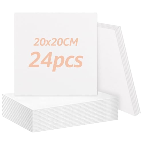 ZOFUN 24 Stück Leinwand zum Bemalen, Leinwand 20 x 20 cm, Leinwand mit Keilrahmen Mini leinwand Kleine Leinwände für Acryl ölfarben Strukturpaste Anfänger Studentin Künstlerin ZOFUN 24 Stück Leinwand zum Bemalen, Leinwand 20 x 20 cm, Leinwand mit Keilrahmen Mini leinwand Kleine Leinwände für Acryl ölfarben Strukturpaste Anfänger Studentin Künstlerin von ZOFUN