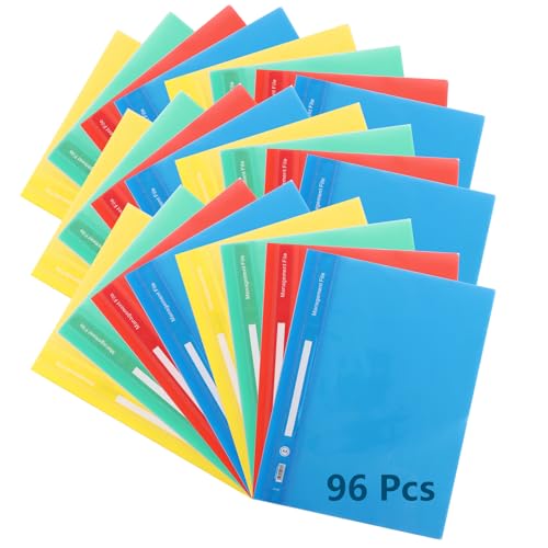 ZOFUN 96 Stück A4-Projektmappen, rot, gelb, blau, grün, A4-Dokumentenmappen, 0,08 mm, A4-Präsentationsmappen mit transparentem Deckel, Kunststoff-Ordner für Papiere, Präsentation, Display ZOFUN 96 Stück A4-Projektmappen, rot, gelb, blau, grün, A4-Dokumentenmappen, 0,08 mm, A4-Präsentationsmappen mit transparentem Deckel, Kunststoff-Ordner für Papiere, Präsentation, Display von ZOFUN