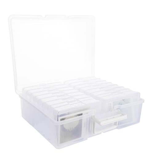 ZOFUN Fotoaufbewahrungsbox, 12x17cm Foto Aufbewahrungsbox mit Deckel, 16 innere Fotohalter Fotobox Sortierboxen für Kleinteile, Foto Organizer Box für Saatgut, Karten, Handwerk, Fotos, Spielzeug von ZOFUN