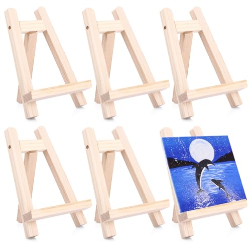 ZOFUN Mini-Staffelei-Ständer, 15 x 20 cm, kleine Staffelei-Ständer, 90 cm, kleine Bilderständer, massiver Holzständer für Malerei, Kunst und Handwerk, Karten-Foto-Display, 6 Stück von ZOFUN