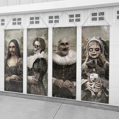 Halloween-Banner, Spukbilder, Gothic-Mansion-Porträts, Poster, Vintage, Halloween, Portraits, Horror, Frau, Totenkopf, Geist, Poster, gruseliges Gesicht, Spukhaus-Dekorationen für drinnen und draußen, Halloween-Banner, Spukbilder, Gothic-Mansion-Porträts, Poster, Vintage, Halloween, Portraits, Horror, Frau, Totenkopf, Geist, Poster, gruseliges Gesicht, Spukhaus-Dekorationen für drinnen und draußen, von ZOIIWA