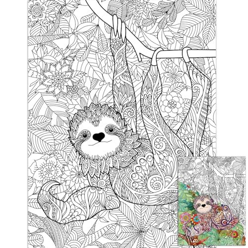 Riesige Mandala-Poster zum Ausmalen für Kinder und Erwachsene, Faultier-Malbögen, 100 x 130 cm, Mandala, Malposter, Wandkunst, Dekoration, blanko, Banner für Schule, Gruppe, Familie, Kunst, Handwerk, Riesige Mandala-Poster zum Ausmalen für Kinder und Erwachsene, Faultier-Malbögen, 100 x 130 cm, Mandala, Malposter, Wandkunst, Dekoration, blanko, Banner für Schule, Gruppe, Familie, Kunst, Handwerk, von ZOIIWA
