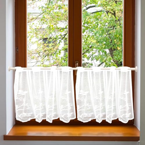 ZOLGINAH Scheibengardinen Küche Modern mit Ösen 2 Stück Bistrogardine Fenstergardinen Weiss Halbtransparente Vorhänge Küchenvorhang Kurzgardine Flächenvorhang Kurz für Küchen Landhaus 60x45CM(BxH) ZOLGINAH Scheibengardinen Küche Modern mit Ösen 2 Stück Bistrogardine Fenstergardinen Weiss Halbtransparente Vorhänge Küchenvorhang Kurzgardine Flächenvorhang Kurz für Küchen Landhaus 60x45CM(BxH) von ZOLGINAH