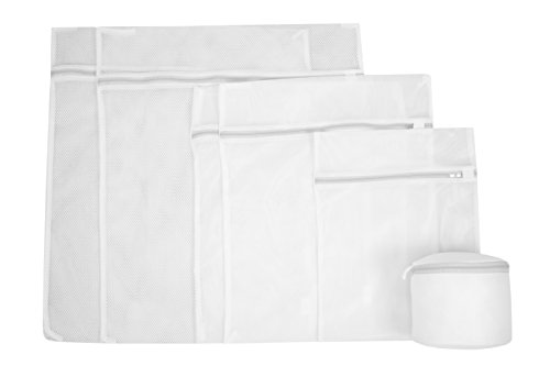 ZOLLNER 6er Set Wäschenetz mit Reißverschluss, Netzstoff, verschiedene Größen von ZOLLNER