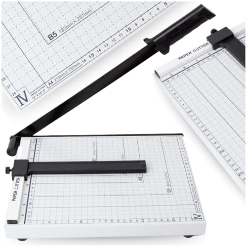 ZOLTA Beckie Papierschneider (Bis 70g A4, 12 Blatt Schneidleistung) - Manuell Schneidemaschine, Papierschneidemaschine, Hebelschneider, Schere für Papier und Fotos, höchste Präzision von ZOLTA