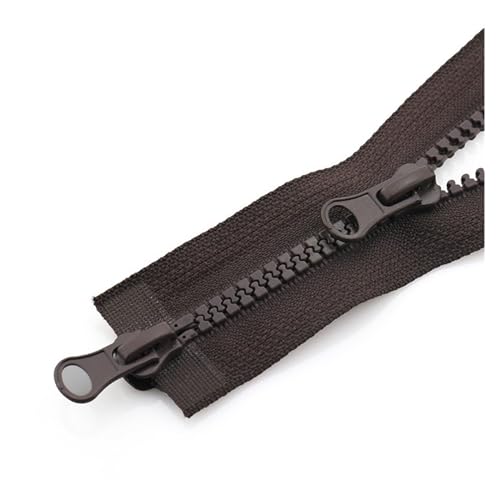 Reißverschluss 5 Stück 80/90/100/120/150 cm Doppel-Silder Reißverschluss offenes Ende Auto Lock Zwei-Wege-Doppel-offener Reißverschluss für Jacke DIY Nähen (Farbe: Kaffee, Größe: 80CM_5#) von ZOLULA
