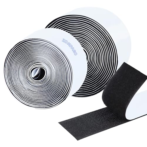 ZOMPAGO selbstklebendes Klettband stark haftend 30 mm x 3 m – Schwerlast doppelseitiges Klettband, bohrfrei, wiederverwendbar, wasserdicht – für Wandbefestigung, Teppiche, Kissen, DIY von ZOMPAGO
