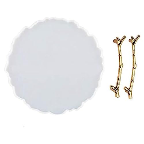 ZOMTTAR Epoxidharz-Set für Obstanfänger, 25,4 cm, Form aus Silikonharz, rund, unregelmäßig, mit 2 goldenen Griffen ZOMTTAR Epoxidharz-Set für Obstanfänger, 25,4 cm, Form aus Silikonharz, rund, unregelmäßig, mit 2 goldenen Griffen von ZOMTTAR