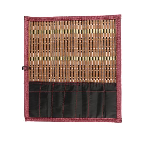 ZONADAH Rolltasche aus Bambus für Malpinsel, 76,2 x 66,6 cm, Stifteetui, Vorhang, Pinselhalter, Rollschutz für Kalligraphiepinsel, Rolltasche aus Bambus zur Aufbewahrung von Pinseln von ZONADAH