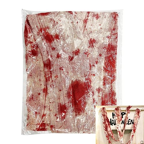 ZONEWD Halloween Blutiges Tuch - Horror-Gaze-Bluttuch für Halloween- | Spukhaus-Dekoration für Tür, Fenster, Spiegel, Wand zur Schaffung Einer gruseligen Atmosphäre ZONEWD Halloween Blutiges Tuch - Horror-Gaze-Bluttuch für Halloween- | Spukhaus-Dekoration für Tür, Fenster, Spiegel, Wand zur Schaffung Einer gruseligen Atmosphäre von ZONEWD