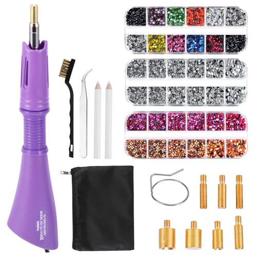 Hotfix Applikator Set Mit 7 Applikatorspitzen & Hotfix Strasssteine Glitzersteine, Hot Fix Edelstein Handwerk Applikator, Flache Glitzersteine Strasssteine, 3 Boxen Mix Farbe Glitzersteine für DIY Hotfix Applikator Set Mit 7 Applikatorspitzen & Hotfix Strasssteine Glitzersteine, Hot Fix Edelstein Handwerk Applikator, Flache Glitzersteine Strasssteine, 3 Boxen Mix Farbe Glitzersteine für DIY von ZONJIE