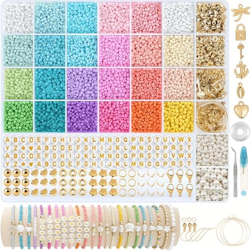 ZONJIE 7600 Stück 3mm Perlen für Armbänder,DIY Perlen zum Auffädeln mit Buchstabenperlen für Geschenkidee Armbänder, Perlen zum Auffädeln Set für Kinder, Weihnachten, Feiertage, Geburtstage ZONJIE 7600 Stück 3mm Perlen für Armbänder,DIY Perlen zum Auffädeln mit Buchstabenperlen für Geschenkidee Armbänder, Perlen zum Auffädeln Set für Kinder, Weihnachten, Feiertage, Geburtstage von ZONJIE
