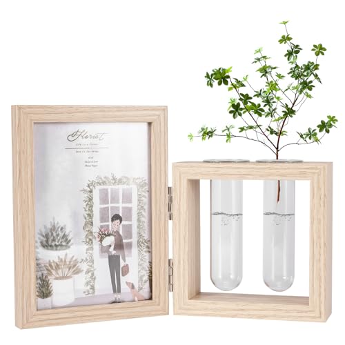 ZONJIE Bilderrahmen 10x15 Holz, Bilderrahmen Vintage Personalisiert für 2 Bilder, Doppelglas Fotorahmen mit Vase, Familie Foto Geschenk für Mama Oma ZONJIE Bilderrahmen 10x15 Holz, Bilderrahmen Vintage Personalisiert für 2 Bilder, Doppelglas Fotorahmen mit Vase, Familie Foto Geschenk für Mama Oma von ZONJIE