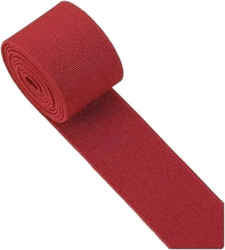 Nähzubehör Gummiband, hochelastisch, Flache Hose, verdickter Rock, elastisches Seil, Zubehör, 3 cm Breite, 2 m, 30 mm, Rot(Wine Red) von ZONSHJDKR