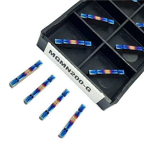 ZONSHJDKR Drehwendeplatten 10 STÜCKE MGMN200 MGMN300 MGMN400 Einstechwerkzeug Hartmetalleinsatz aus Edelstahl Drehwerkzeug Metalldrehwerkzeug(MGMN200) von ZONSHJDKR