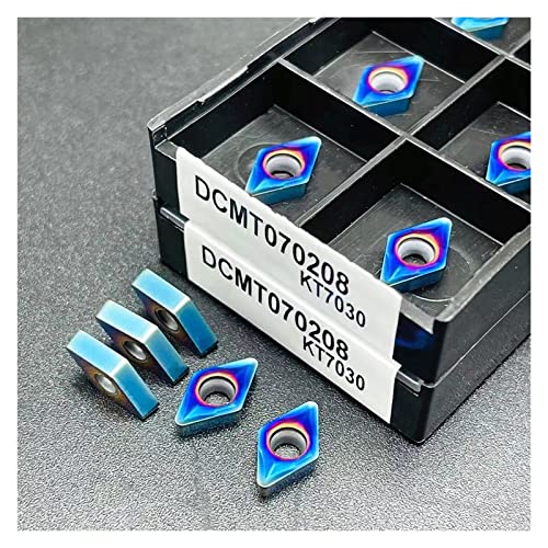 ZONSHJDKR Drehwendeplatten DCMT070204 DCMT070208 Hochpräzises Fräsen von Metalldrehwerkzeugen Allgemeines Drehwerkzeug CNC-Teile Hartmetallwerkzeug(DCMT070208 KT7030) von ZONSHJDKR