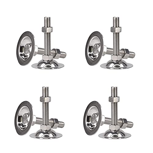ZONSHJDKR Möbelfüße Möbelbein-Nivellierer aus Edelstahl, 8-teilig, M12-Gleitschutz for Schränke, Sofas und Tischbeine(D76*m12*80mm) von ZONSHJDKR