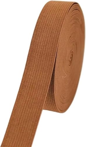 ZONSHJDKR Nähzubehör 1/2/5 Meter farbiges Gummiband, hochelastisches, Nähhandwerk for Heimspitzendekoration, Kleidungszubehör, 2, Rot(Brown,5meters) von ZONSHJDKR