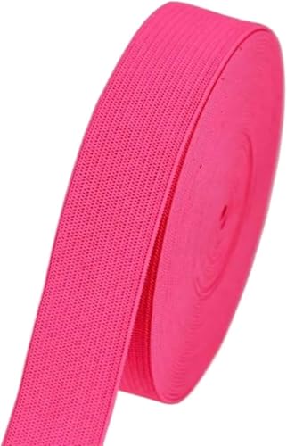 ZONSHJDKR Nähzubehör 1/2/5 Meter farbiges Gummiband, hochelastisches, Nähhandwerk for Heimspitzendekoration, Kleidungszubehör, 2, Rot(Deep Pink,1meter) von ZONSHJDKR