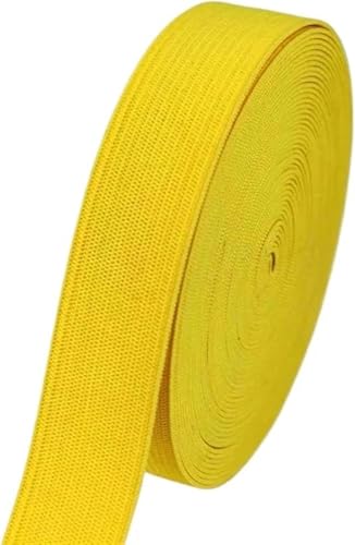 ZONSHJDKR Nähzubehör 1/2/5 Meter farbiges Gummiband, hochelastisches, Nähhandwerk for Heimspitzendekoration, Kleidungszubehör, 2, Rot(Gold Yellow,5meters) von ZONSHJDKR