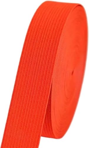 ZONSHJDKR Nähzubehör 1/2/5 Meter farbiges Gummiband, hochelastisches, Nähhandwerk for Heimspitzendekoration, Kleidungszubehör, 2, Rot(Orange,1meter) von ZONSHJDKR