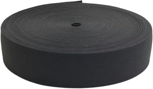 ZONSHJDKR Nähzubehör 1 Meter flaches Gummiband, for Nähen von Kleidung, Hosen, Zubehör, Stretchgürtel, Kleidungsstück, DIY-Nähstoff, Breite 3–60 mm, m, 25, Schwarz(Black,5M-30MM) von ZONSHJDKR