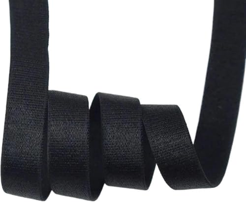 ZONSHJDKR Nähzubehör 10/20/50 Meter 10 mm Nylon-Gummibänder for Unterwäsche-BH-Träger Gummiband Schultergurt DIY Kleidungsdekor Nähzubehör-20 Meter_10 MM-Rot(Black,50METERS-10MM) von ZONSHJDKR