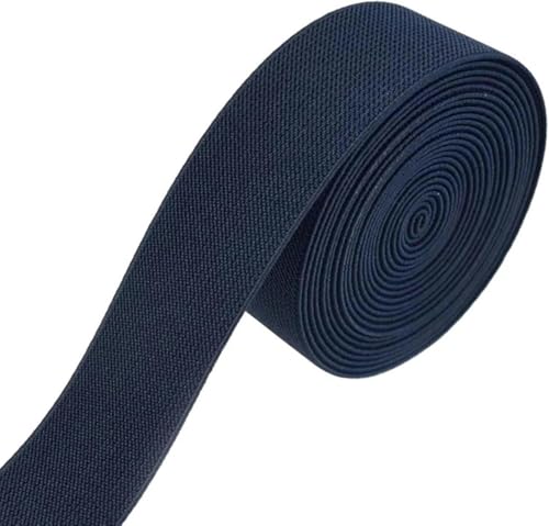 ZONSHJDKR Nähzubehör 2/5/10 m, 38 mm, farbige Gummibänder, Dickes Gummiband for Kleidung, Kleider, Hosen, Gürtel, DIY, Basteln, Nähzubehör, 5 Meter, Rot(Dark Blue,2METERS-38MM) von ZONSHJDKR
