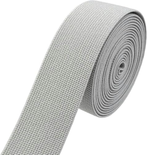 ZONSHJDKR Nähzubehör 2/5/10 m, 38 mm, farbige Gummibänder, Dickes Gummiband for Kleidung, Kleider, Hosen, Gürtel, DIY, Basteln, Nähzubehör, 5 Meter, Rot(Gray,5METERS-38MM) von ZONSHJDKR