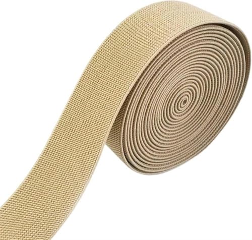 ZONSHJDKR Nähzubehör 2/5/10 m, 38 mm, farbige Gummibänder, Dickes Gummiband for Kleidung, Kleider, Hosen, Gürtel, DIY, Basteln, Nähzubehör, 5 Meter, Rot(Khaki,10METERS-38MM) von ZONSHJDKR