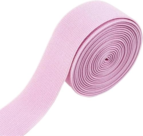 ZONSHJDKR Nähzubehör 2/5/10 m, 38 mm, farbige Gummibänder, Dickes Gummiband for Kleidung, Kleider, Hosen, Gürtel, DIY, Basteln, Nähzubehör, 5 Meter, Rot(Pink,5METERS-38MM) von ZONSHJDKR