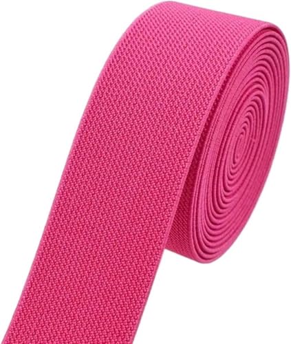 ZONSHJDKR Nähzubehör 2/5/10 m, 38 mm, farbige Gummibänder, Dickes Gummiband for Kleidung, Kleider, Hosen, Gürtel, DIY, Basteln, Nähzubehör, 5 Meter, Rot(Rose Red,10METERS-38MM) von ZONSHJDKR