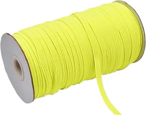 ZONSHJDKR Nähzubehör 200–100 Yards, 6 mm, Bunte, hochelastische Gummibänder, breites elastisches Schnurband for Basteln, Seilband, Spitzenbesatz, Nähen, DIY, 200, Rot(Bright Yellow,6mm 200yards) von ZONSHJDKR