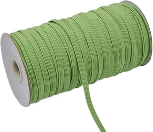 ZONSHJDKR Nähzubehör 200–100 Yards, 6 mm, Bunte, hochelastische Gummibänder, breites elastisches Schnurband for Basteln, Seilband, Spitzenbesatz, Nähen, DIY, 200, Rot(Deep Green,6mm 200yards) von ZONSHJDKR