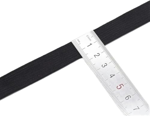 ZONSHJDKR Nähzubehör 5 Meter elastisches Nähband, stark dehnbar, hochelastisch, gestrickt, Band for Nähen von Hosenbund, elastisch, weiß/schwarz, 10–60 mm, 25, weiß(15mm Black 5meter) von ZONSHJDKR