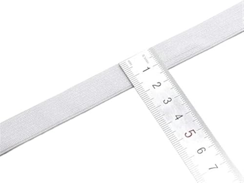 ZONSHJDKR Nähzubehör 5 Meter elastisches Nähband, stark dehnbar, hochelastisch, gestrickt, Band for Nähen von Hosenbund, elastisch, weiß/schwarz, 10–60 mm, 25, weiß(15mm White 5meter) von ZONSHJDKR