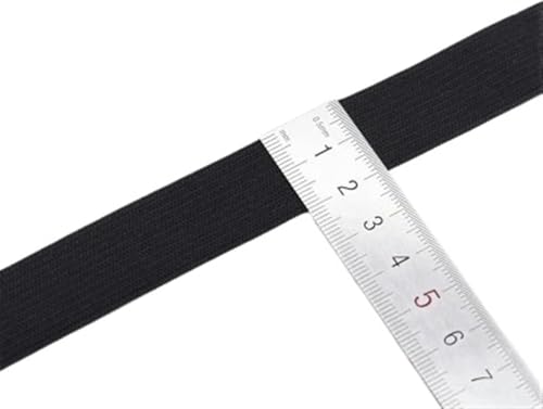 ZONSHJDKR Nähzubehör 5 Meter elastisches Nähband, stark dehnbar, hochelastisch, gestrickt, Band for Nähen von Hosenbund, elastisch, weiß/schwarz, 10–60 mm, 25, weiß(20mm Black 5meter) von ZONSHJDKR