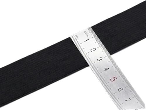 ZONSHJDKR Nähzubehör 5 Meter elastisches Nähband, stark dehnbar, hochelastisch, gestrickt, Band for Nähen von Hosenbund, elastisch, weiß/schwarz, 10–60 mm, 25, weiß(30mm Black 5meter) von ZONSHJDKR