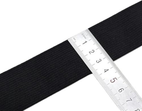 ZONSHJDKR Nähzubehör 5 Meter elastisches Nähband, stark dehnbar, hochelastisch, gestrickt, Band for Nähen von Hosenbund, elastisch, weiß/schwarz, 10–60 mm, 25, weiß(35mm Black 5meter) von ZONSHJDKR