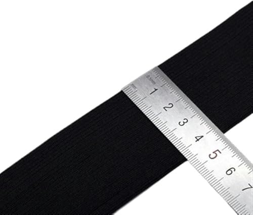 ZONSHJDKR Nähzubehör 5 Meter elastisches Nähband, stark dehnbar, hochelastisch, gestrickt, Band for Nähen von Hosenbund, elastisch, weiß/schwarz, 10–60 mm, 25, weiß(45mm Black 5meter) von ZONSHJDKR