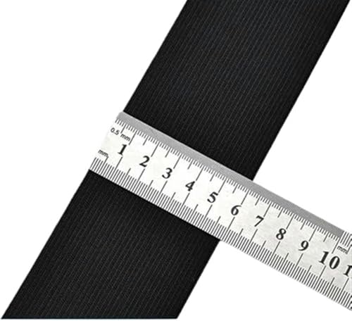 ZONSHJDKR Nähzubehör 5 Meter elastisches Nähband, stark dehnbar, hochelastisch, gestrickt, Band for Nähen von Hosenbund, elastisch, weiß/schwarz, 10–60 mm, 25, weiß(60mm Black 5meter) von ZONSHJDKR