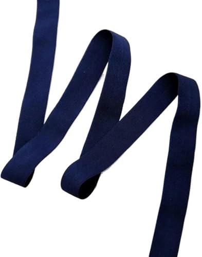 ZONSHJDKR Nähzubehör 5 m farbiges Kantengummiband, hohe Elastizität, doppelt gefaltetes Gummiband, Heimdekoration, Nähgürtel, Bekleidungszubehör, 2 cm, Rot(Dark Blue 2cm 5m) von ZONSHJDKR