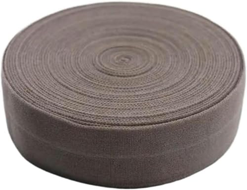 ZONSHJDKR Nähzubehör 5 m farbiges Kantengummiband, hohe Elastizität, doppelt gefaltetes Gummiband, Heimdekoration, Nähgürtel, Bekleidungszubehör, 2 cm, Rot(Grey 2cm 5m) von ZONSHJDKR