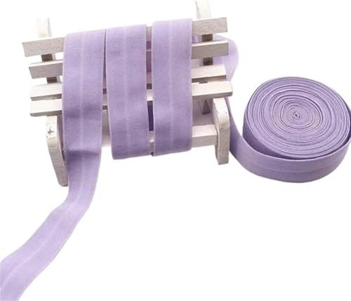 ZONSHJDKR Nähzubehör 5 m farbiges Kantengummiband, hohe Elastizität, doppelt gefaltetes Gummiband, Heimdekoration, Nähgürtel, Bekleidungszubehör, 2 cm, Rot(Purple 2cm 5m) von ZONSHJDKR