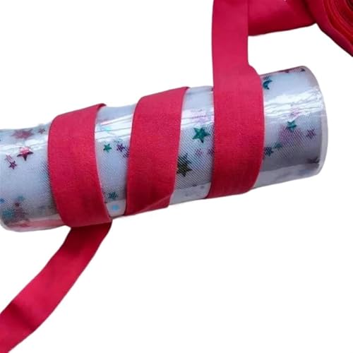 ZONSHJDKR Nähzubehör 5 m farbiges Kantengummiband, hohe Elastizität, doppelt gefaltetes Gummiband, Heimdekoration, Nähgürtel, Bekleidungszubehör, 2 cm, Rot(Rose Red 2cm 5m) von ZONSHJDKR