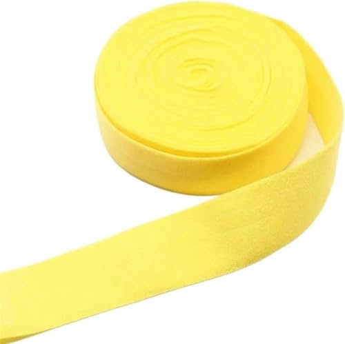 ZONSHJDKR Nähzubehör 5 m farbiges Kantengummiband, hohe Elastizität, doppelt gefaltetes Gummiband, Heimdekoration, Nähgürtel, Bekleidungszubehör, 2 cm, Rot(Yellow 2cm 5m) von ZONSHJDKR