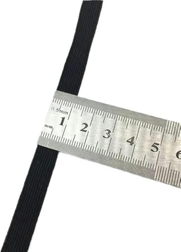 ZONSHJDKR Nähzubehör Glitzernde, Gold-Silberne Gummibänder, 10/15/25/40 mm, Nylon-Taillenband for Kleidungsstücke, Hosen, DIY-Nähzubehör, 1 m – 40, Schwarz(10mm Black) von ZONSHJDKR