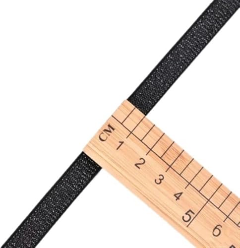 ZONSHJDKR Nähzubehör Glitzernde, Gold-Silberne Gummibänder, 10/15/25/40 mm, Nylon-Taillenband for Kleidungsstücke, Hosen, DIY-Nähzubehör, 1 m – 40, Schwarz(10mm Black Glitter) von ZONSHJDKR